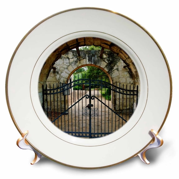 3dRose, Texas, San Antonio. The Alamo - US44 MDE0068 - Michael DeFreitas, 8 inch Porcelain Plate