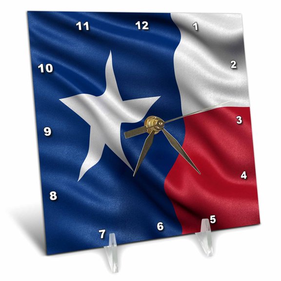 3dRose, Texas state flag, 6x6 Desk Clock