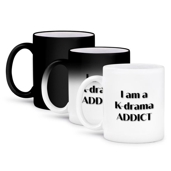3dRose, Text Saying I Am A K Drama Addict, 11oz Magic Transforming Mug