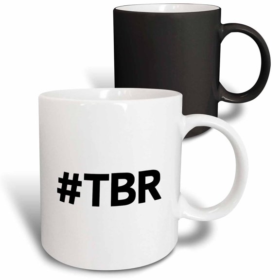3drose, Text of Hashtag Tbr, 11oz Magic Transforming Mug