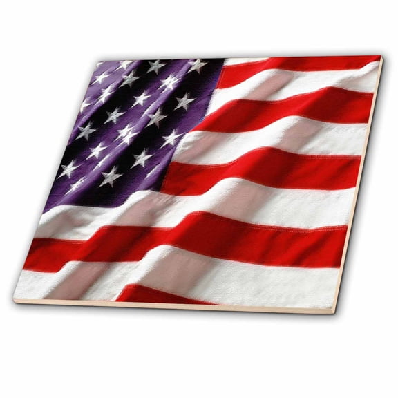 3dRose, Textured American Flag, 4 Inch Ceramic Tile