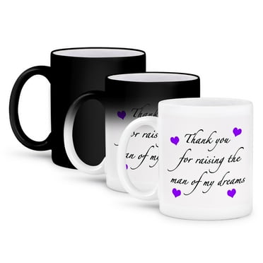 3dRose, Thank You For Raising The Man Of My Dreams Purple, 11oz Magic Transforming Mug