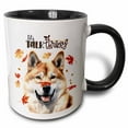 thumbnail image 1 of 3drose, Thanksgiving Akita Dog with Fall Leaves and Seasonal Humor, 11oz Two-tone Black Mug, 1 of 6