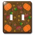 thumbnail image 1 of 3dRose, Thanksgiving Print Fall Leaves, Acorns and Pumpkins, double toggle switch, 1 of 1