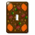 thumbnail image 1 of 3dRose, Thanksgiving Print Fall Leaves, Acorns and Pumpkins, single toggle switch, 1 of 1