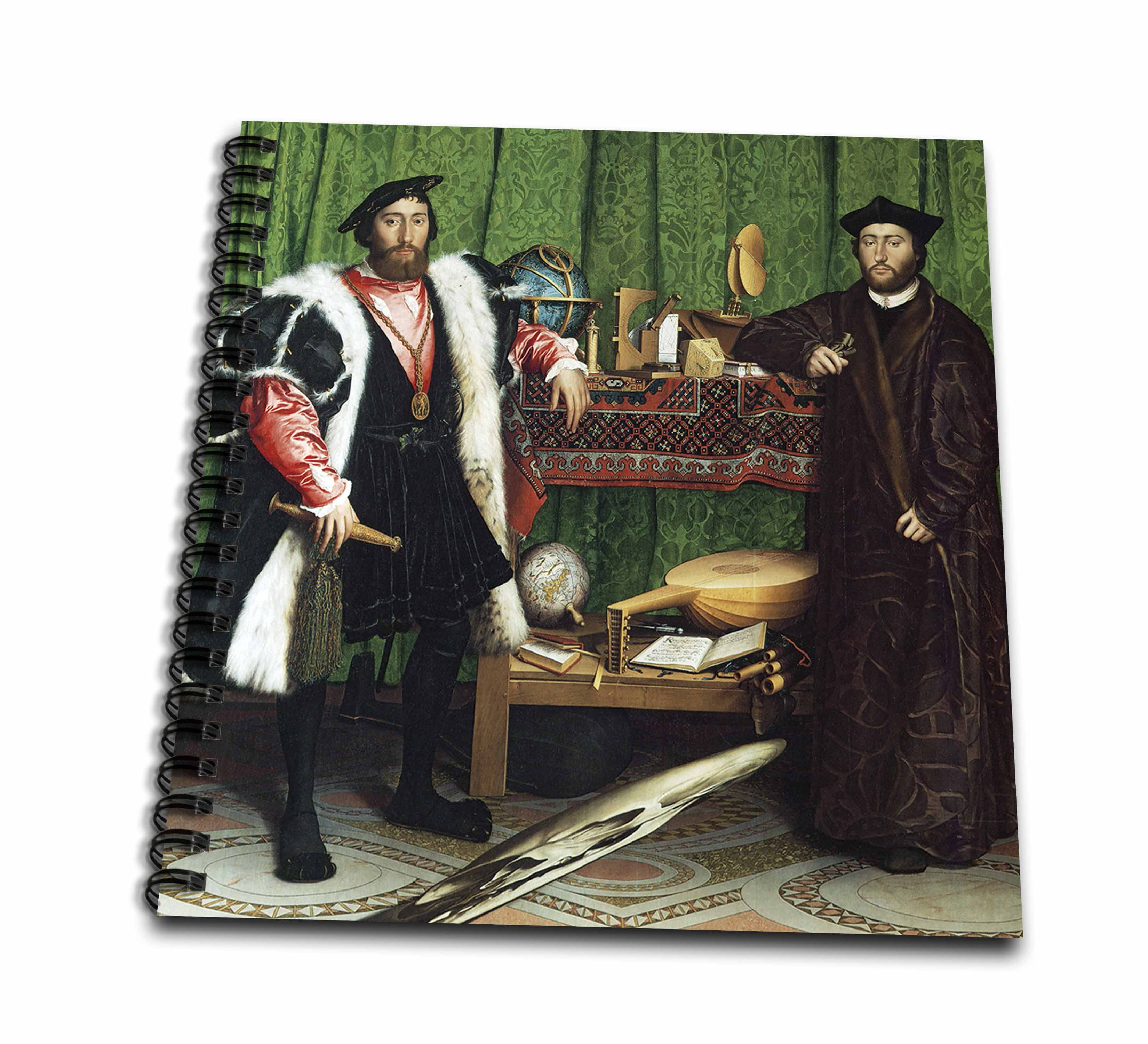 3dRose, The Ambassadors, 1553 by Hans Holbein the Younger, Mini Notepad 4 x 4 inch
