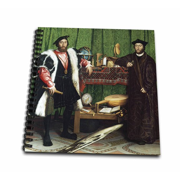 3dRose, The Ambassadors, 1553 by Hans Holbein the Younger, Mini Notepad 4 x 4 inch