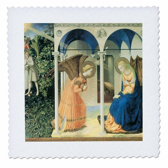3dRose, The Annunciation by Fra Angelico, 8x8 inch quilt square