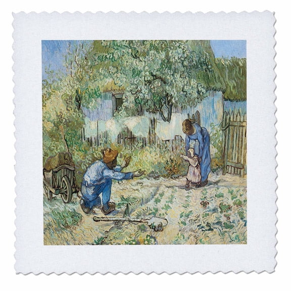 3dRose, The First Steps by Vincent Van Gogh, 6x6 inch quilt square