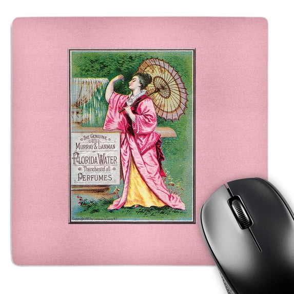 3dRose, The Genuine Murray and Lanman Florida Water Perfumes Asian Woman with Parasol, MousePad