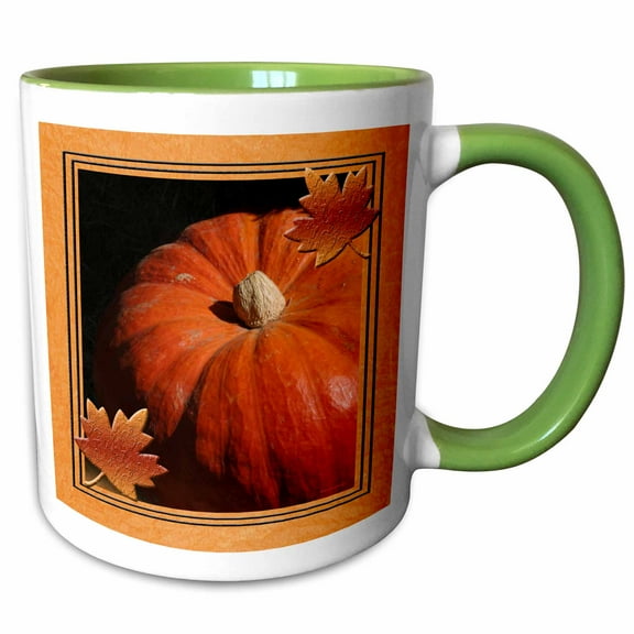3drose, the Great Pumpkin, 15oz Two-tone Green Mug