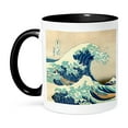 thumbnail image 1 of 3dRose, The Great Wave off Kanagawa by Japanese artist Hokusai - dramatic blue sea ocean Ukiyo-e print 1830, 11oz Two-Tone Black Mug, 1 of 7