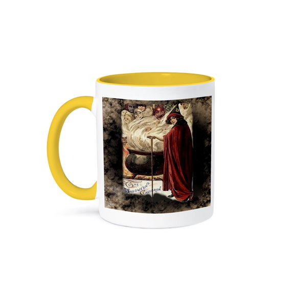 3dRose, The Halloween Cauldron, 11oz Two-Tone Yellow Mug
