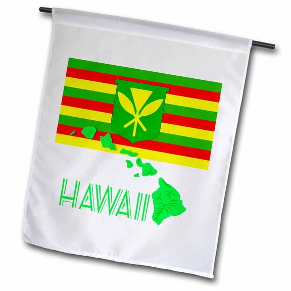 3dRose, The Kanaka Maoli traditional flag of Hawaii and it's islands., 12 x 18 inch Garden Flag