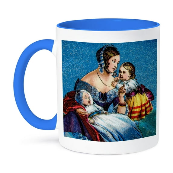 3dRose, The Life of Queen Victoria Magic Lantern Series Chapter 4 Circa 1901, 15oz Two-Tone Blue Mug