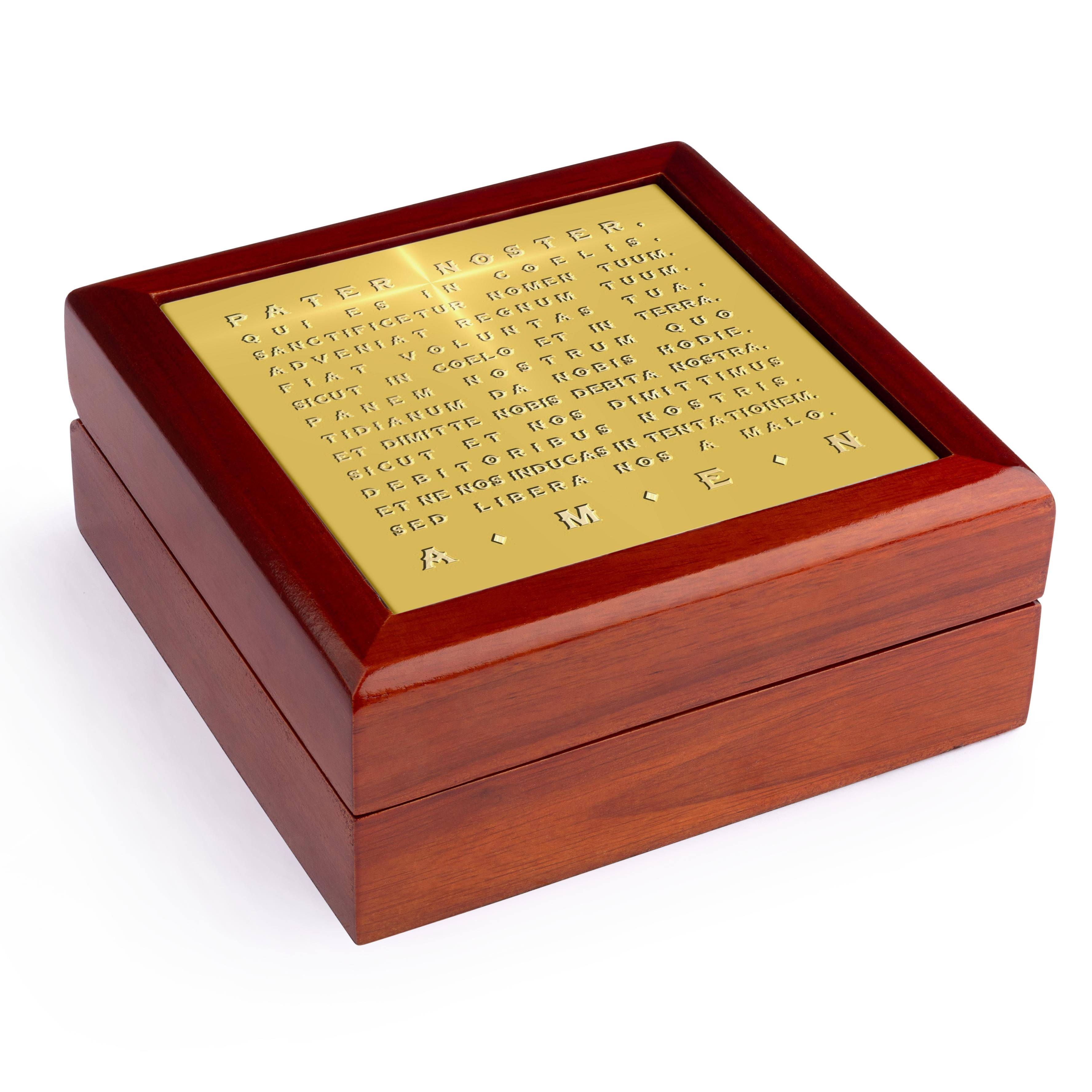 3dRose, The Lords Prayer- Gold Effect Latin Text with Crucifix ...