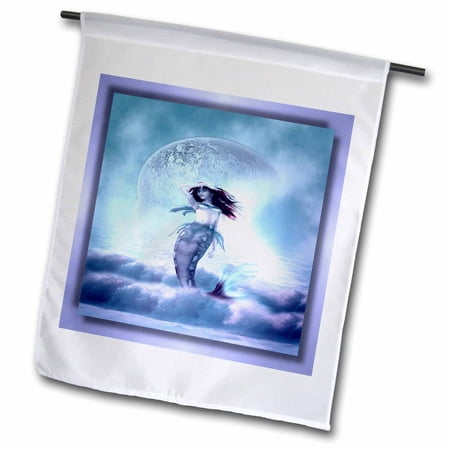 3dRose, The Mermaid and the Moon, 12 x 18 inch Garden Flag