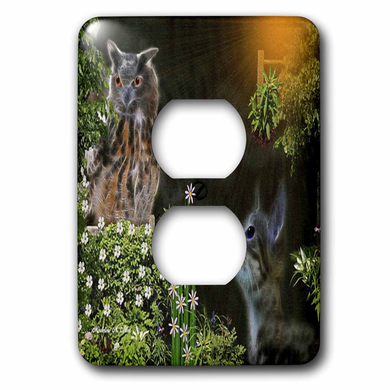 3dRose, The Owl And The Pussy Cat, 2 plug outlet cover