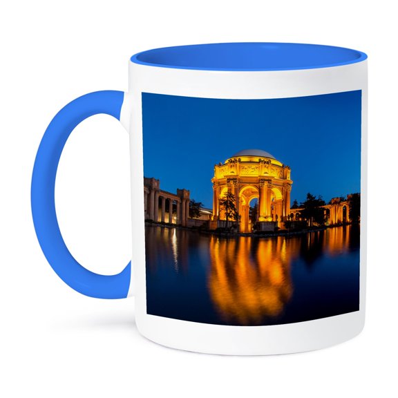 3dRose, The Palace of Fine Arts at dawn in San Francisco, California, USA, 15oz Two-Tone Blue Mug