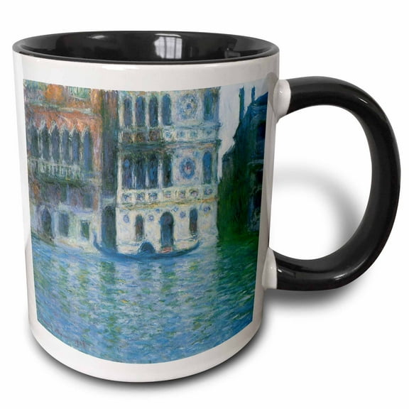 3drose, the Palazzo Dario by Claude Monet 1908, 11oz Two-tone Black Mug