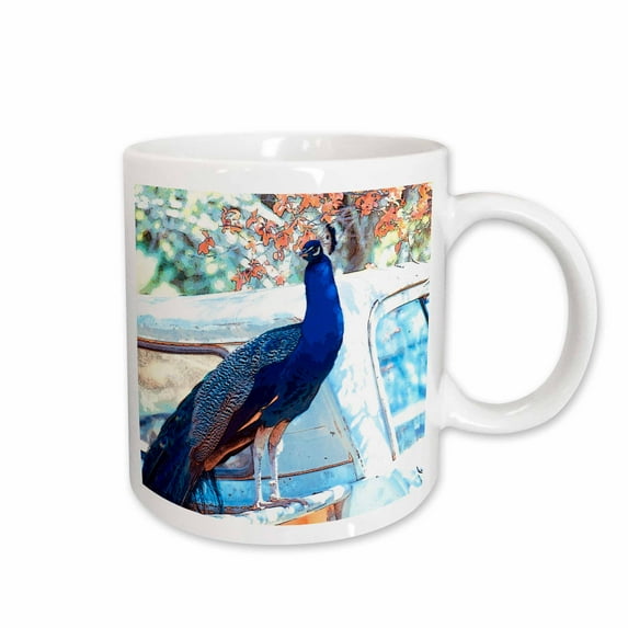 3drose, the Peacock and the Pickup, 15oz Mug