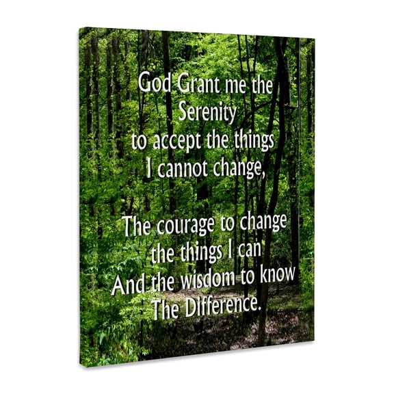 3dRose, The Serenity Prayer with a wooded scene , Museum Grade Canvas Wrap 8x10