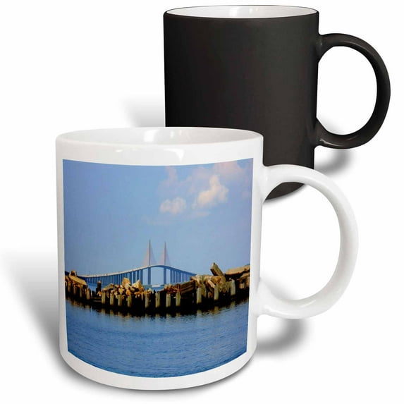 3drose, the Sunshijne Bridge Tampa Florida, 11oz Magic Transforming Mug