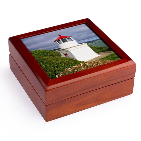 3dRose, The Trinidad Memorial Lighthouse, Trinidad, California, Jewelry Box 5.5x5.5 inch with 4 inch tile