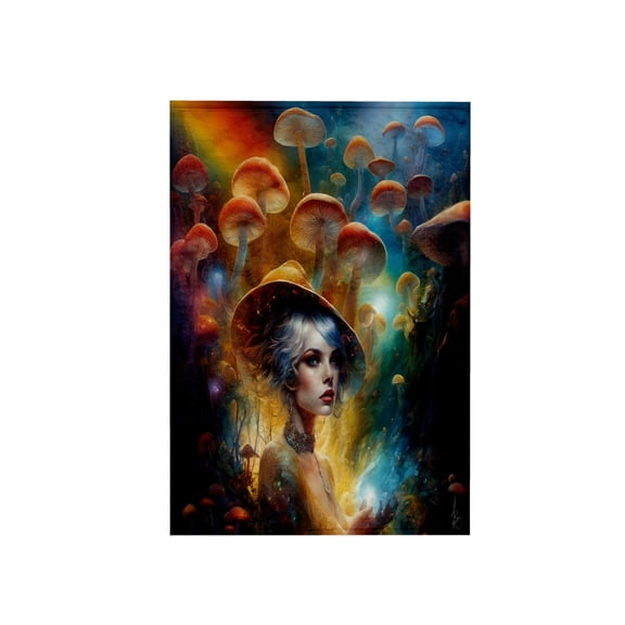 3dRose, The Woman in a Magical Mushroom Forest AI Generated Art, 15x22 Hand Towel