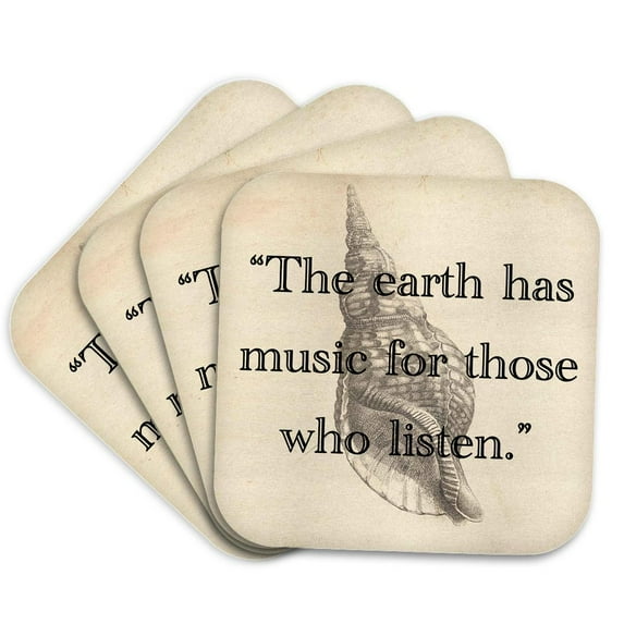 3drose, the Earth Has Music for Those Who Listen, Set of 4 Coasters - Soft