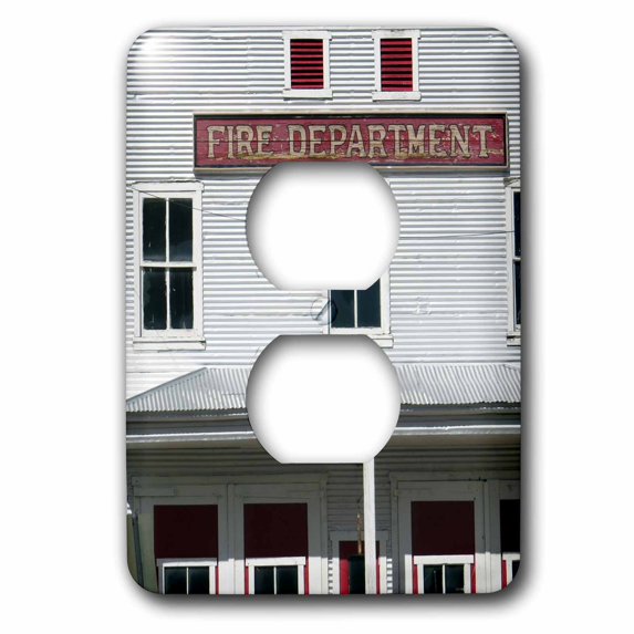 3dRose, The fire department building in Tonopah Nevada in a poster edge, 2 plug outlet cover