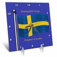 thumbnail image 1 of 3dRose, The flag of Sweden with Kingdom of Sweden in English and Swedish., 6x6 Desk Clock, 1 of 1