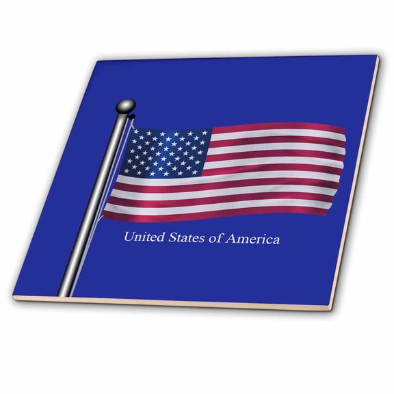 3dRose, The flag of The United States of America on a blue background, 12 Inch Ceramic Tile
