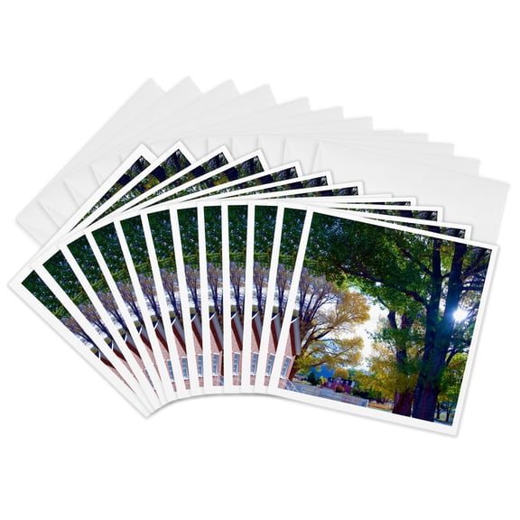 3drose, the Old Historical Tithing House with a Home and Some Trees in Pv Ut, 12 Greeting Cards with Envelopes