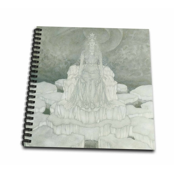 3dRose, The snow Queen II, Edmund Dulac fantasy Fairy Painting, Memory Book 12 x 12 inch