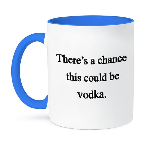 3dRose, There’s a chance this could be vodka, 11oz Two-Tone Blue Mug