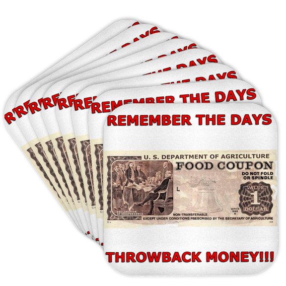 3dRose, Throwback Money, Set of 8 Coasters - Soft