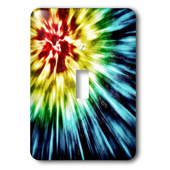 3dRose, Tie Dye Dark starburst tie dye design in several colors, single toggle switch