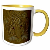 3drose, Tiger, 11oz Two-tone Yellow Mug