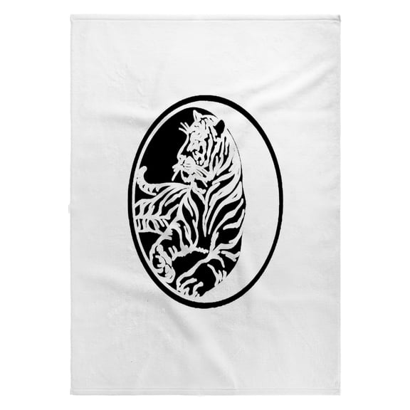 3dRose, Tiger Silhouette In Black Tribal Tattoo Style Vector Art, 22x30 Bath Hand Pool Towel