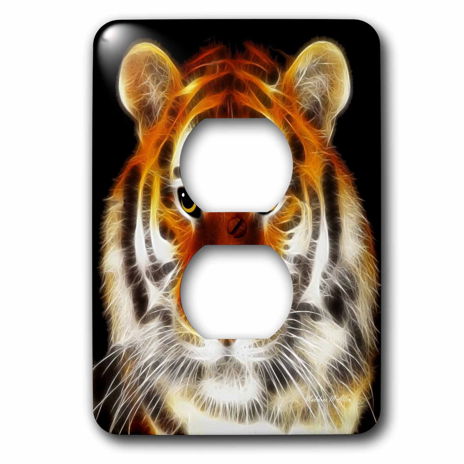 3dRose, Tiger -Tiger Fractalius Art, 2 plug outlet cover