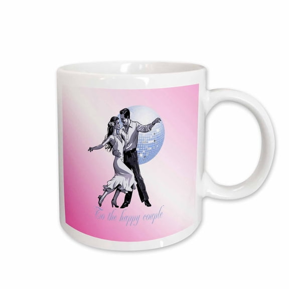 3drose, to the Happy Couple Salsa Dancing with Ballroom Mirrorball, 15oz Mug