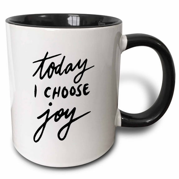 3drose, Today I Choose Joy, 15oz Two-tone Black Mug