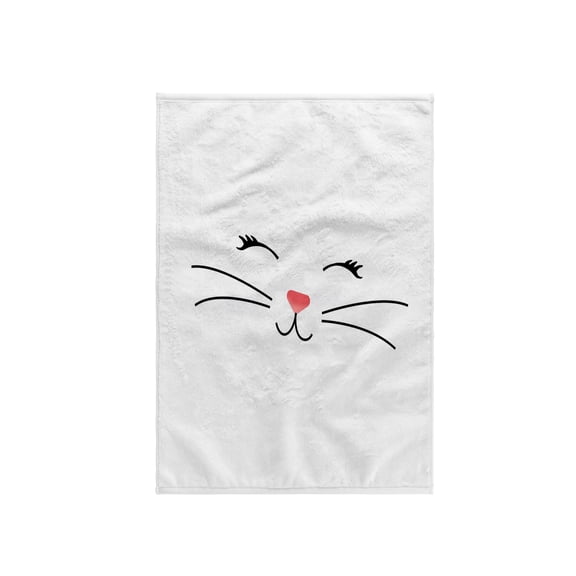 3dRose, Too Cute White Kitty Cat Face Nose and Whiskers, 15x22 Hand Towel