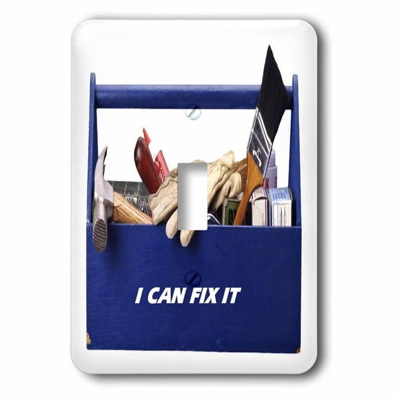 3dRose, Tool Box With I Can Fix It Spelled Out, single toggle switch