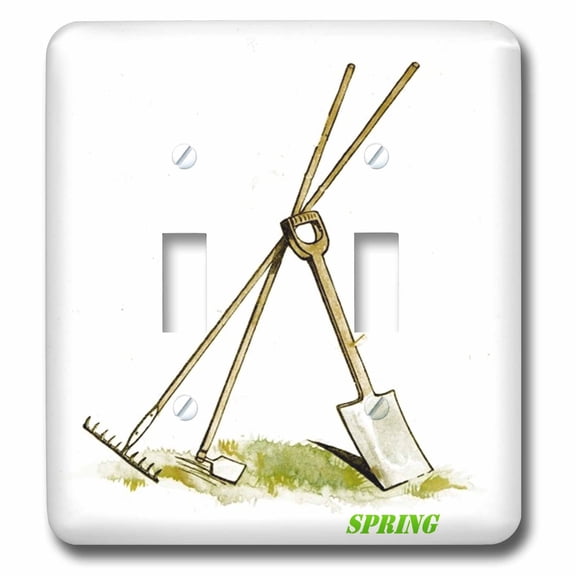 3dRose, Tools 4 Spring Gardening, double toggle switch