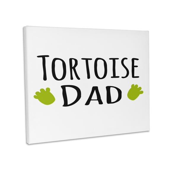 3dRose, Tortoise Dad - for shell reptile lovers enthusiasts and pet owners - Testudines - with footprints, Museum Grade Canvas Wrap 10x8