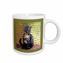 3drose, Tortoiseshell Cat with Cat Diary Text, 15oz Mug