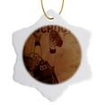 thumbnail image 1 of 3drose, Touchdown Football, 3 inch Snowflake Porcelain Ornament, 1 of 7