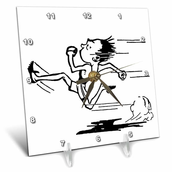 3dRose, Track Runner, 6x6 Desk Clock